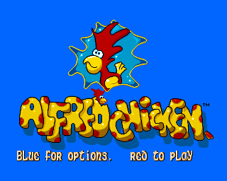 Alfred Chicken title screen for Amiga CD32